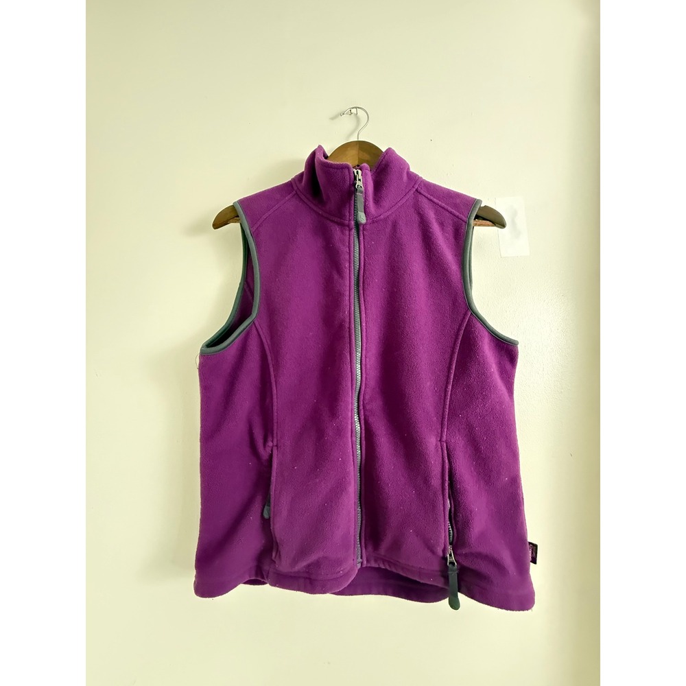 Guide Series Womens Purple Fleece Full Zip Vest Mock Neck Outdoor Layer Size M